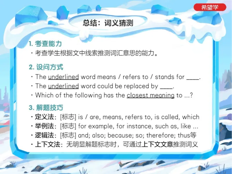 《24春上初一全国S爱豆笔记Lecture4-72325763dc18_学而思初中1年级_2024春下初一_初一英语培训班(春·全国版·S（5星）)_4.知识能力语法（情态动词2）+题型（阅读理解）+词汇》第9页预览