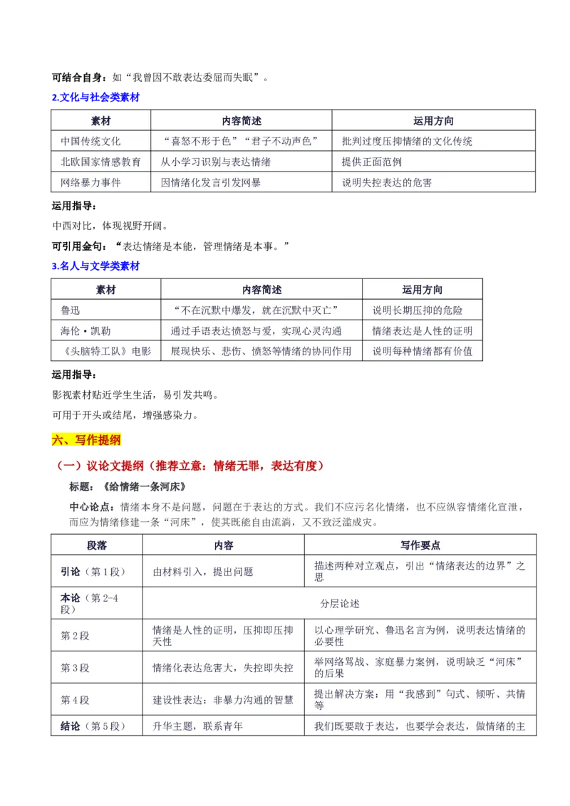 《南开上第二次联考“情绪化表达的思辨：给情绪一条河床”_专项复习_2026年-语文专项复习_582026年高考语文各地名校模考卷作文导写》第4页预览