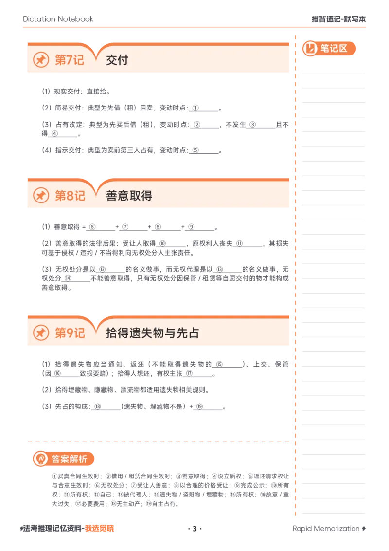 《26年民法默写本_2026法考客观_其他_最后冲刺几页纸_26JX推背速记默写本（全）》第3页预览