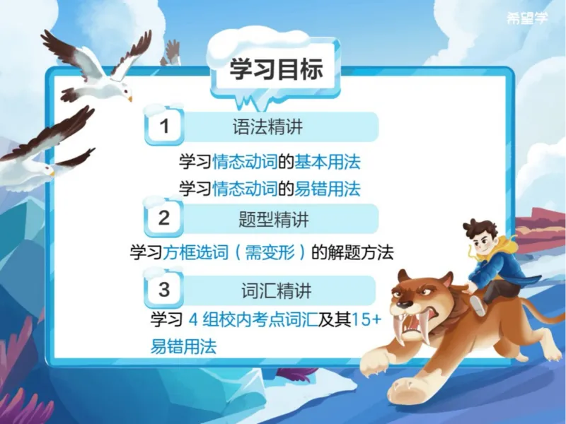 《24春上初一全国S爱豆笔记Lecture2-31486fa385bf_学而思初中1年级_2024春下初一_初一英语培训班(春·全国版·S（5星）)_2.知识能力语法（情态动词1）+题型（方框选词）+词汇》第2页预览