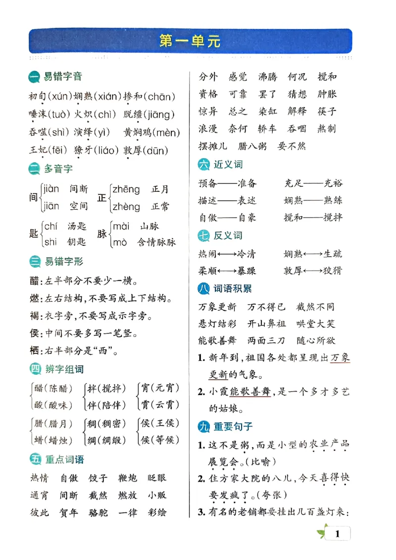 《2024春学霸单元期末标准卷6下语文-知识手册_小学学霸专题系列资料包：包括五星学霸、学霸默写、学霸作业本等资料_学霸单元期末卷2024春_单元期末卷6年级》第2页预览