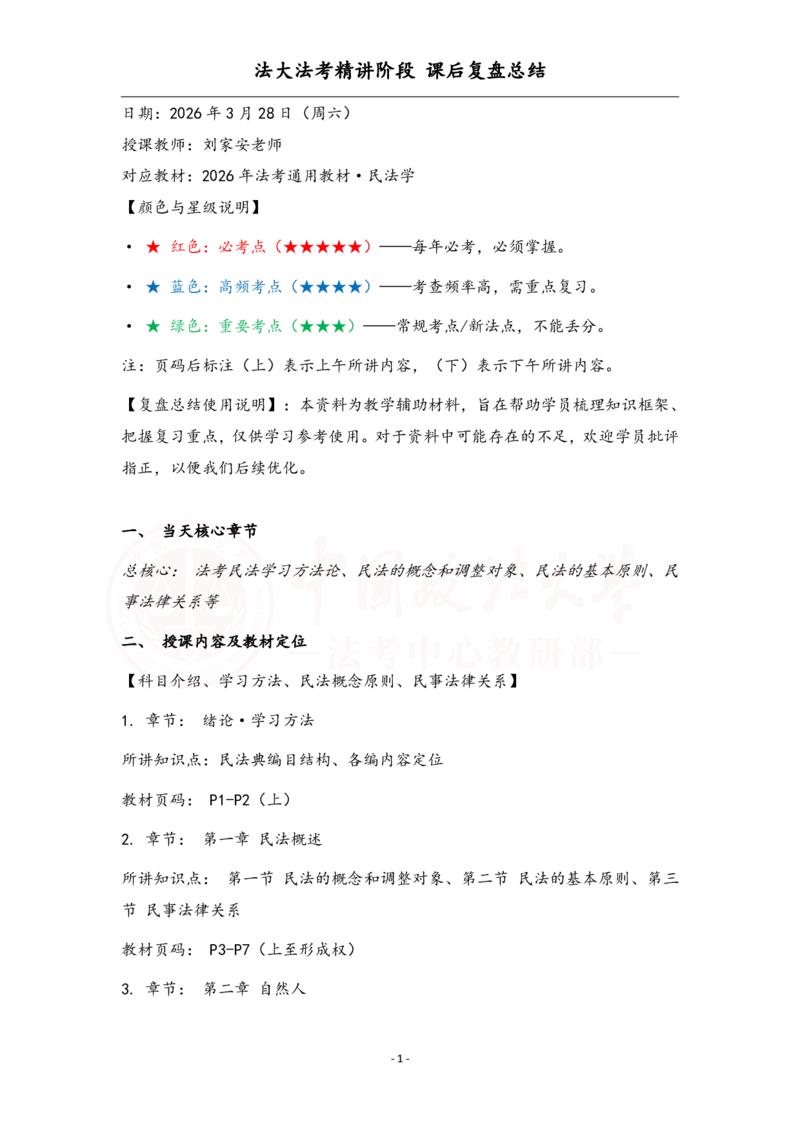 《3.28民法课后复盘_2026法考客观_法-D_基础精讲（内部班）_刘家安内部基础精讲》第1页预览