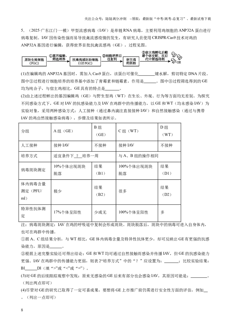 《压轴题06实验专题（原卷版）_06-生物-高考总复习_三轮冲刺_压轴题2025年高考生物压轴题攻略》第8页预览
