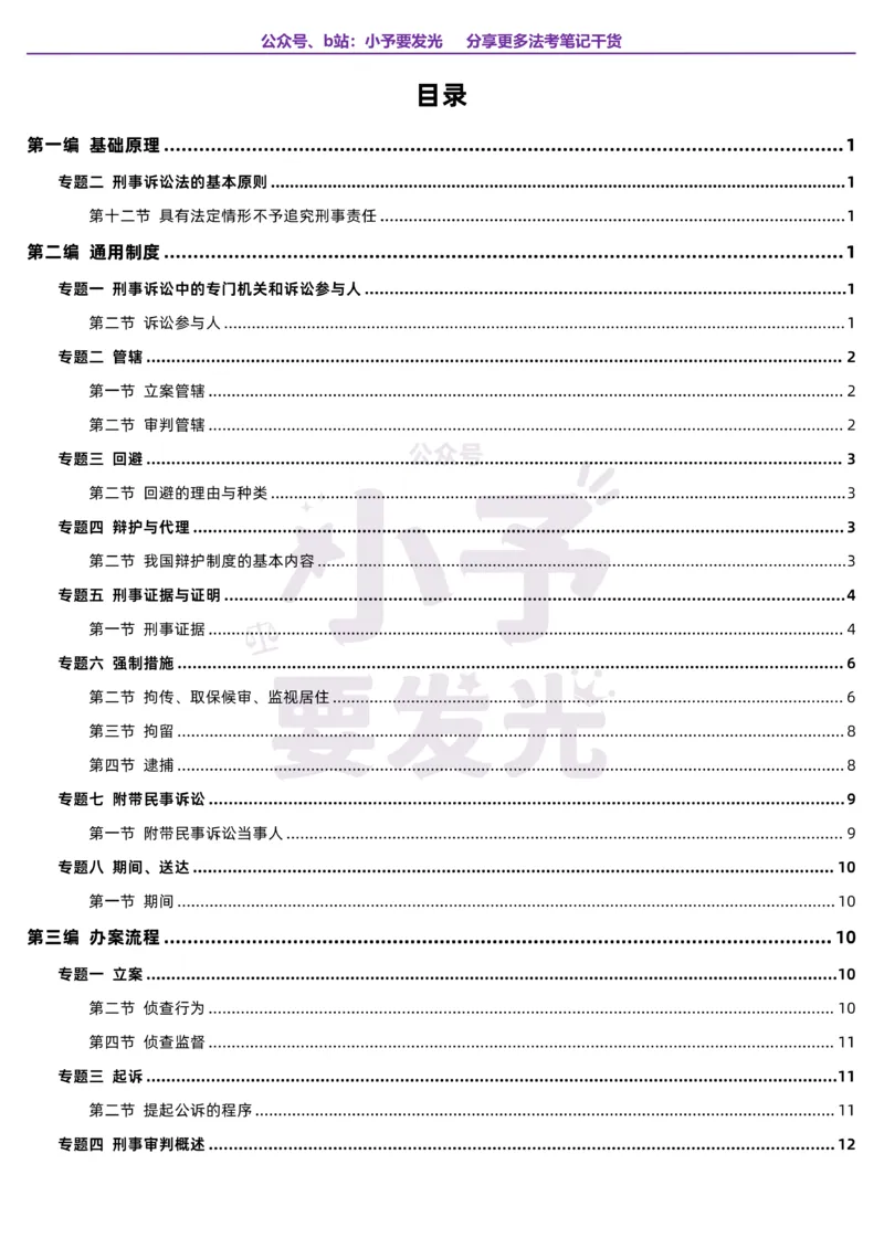 《26法考左宁刑诉口诀公众号：小予要发光_2026法考客观_众-H_26法考口诀_26法考左宁刑诉口诀汇总》第1页预览
