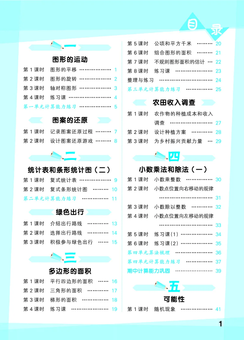 《口算大通关五上苏教数学活页版_1785485380845_52026秋小学《53》系列语数英_53天天练_🐐53天天练苏教抢先26年上册_五年级上册26秋》第3页预览