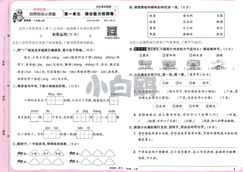 《2上语文小白哦情境卷主卷_2027版小学《小白鸥情境卷》1-5年级（语文）》第4页预览