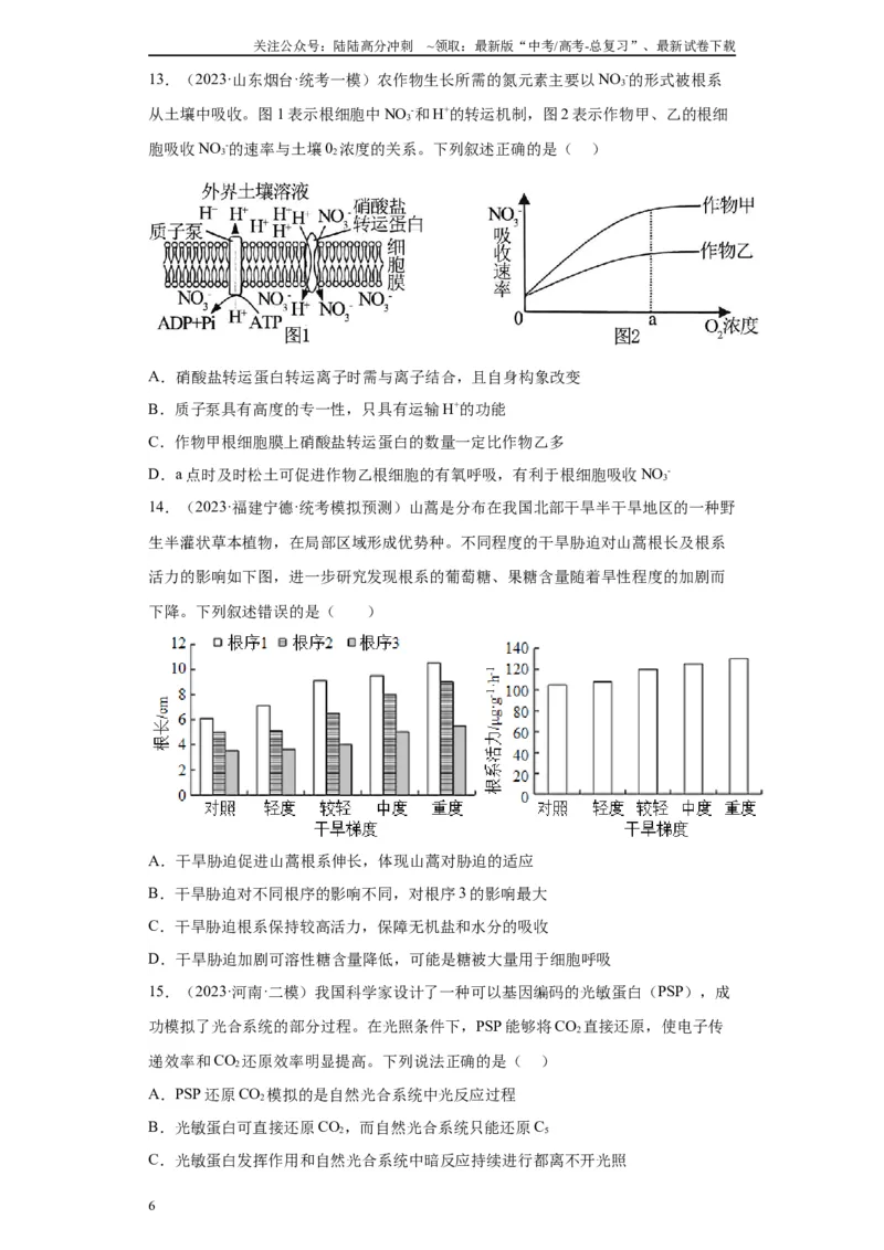 《单元检测卷二细胞代谢（解析版）_06-生物-高考总复习_一轮复习_2024年_2024年高考生物一轮复习精讲精练_资料》第6页预览