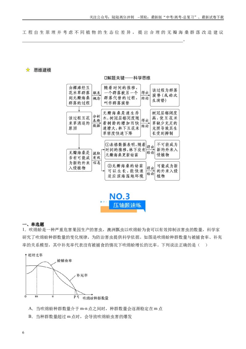 《压轴题04生物与环境（学生版）_06-生物-高考总复习_专项复习_2024年_2024年高考生物压轴题专项训练（新高考通用）》第6页预览