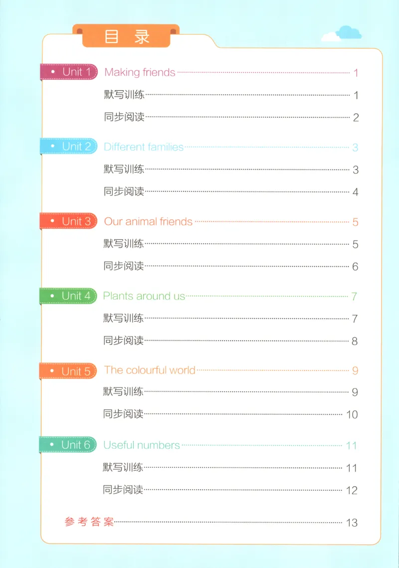 《26秋3上英语《小学学霸冲A卷》（人教版）默写训练与同步阅读_2027版小学《小学学霸冲A卷》34年级上册（英语）（人教PEP）》第2页预览