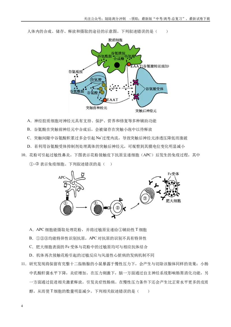 《信息必刷卷05（学生版）_06-生物-高考总复习_专项复习_2025年_2025年高考考前必刷题（多地区）生物_2025年高考生物考前必刷卷（陕西、山西、宁夏、青海专用）4套》第4页预览