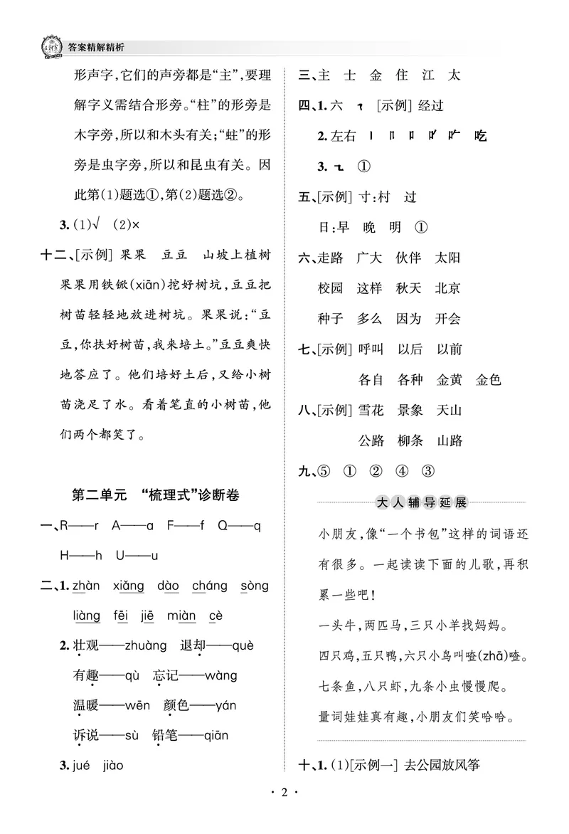《考点梳理时习卷—人教一语下册（答案）_小学语文精品试卷合集（1-6年级下册）_《王朝霞试卷》》第2页预览