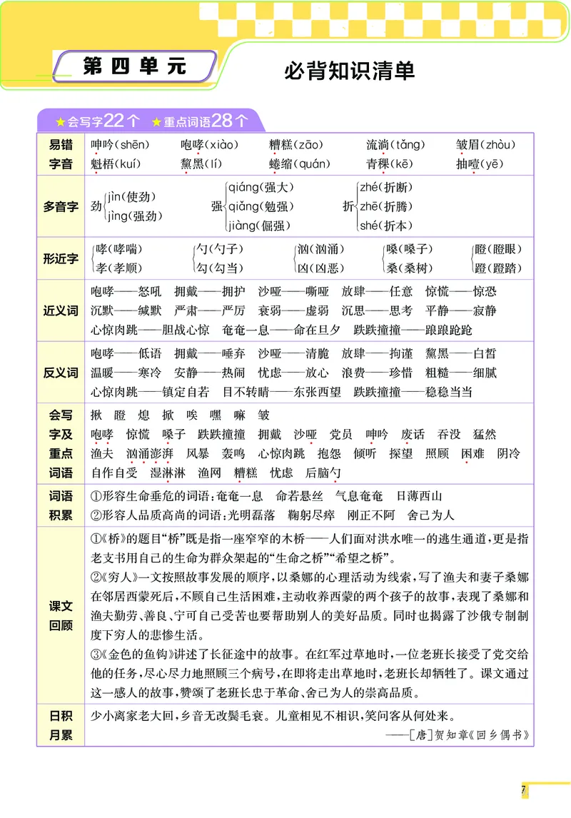 《小学语文六年级上册考点与重难点题型精梳_2027版小学《考点与重难点题型精梳》1-6年级上册（语文）》第8页预览