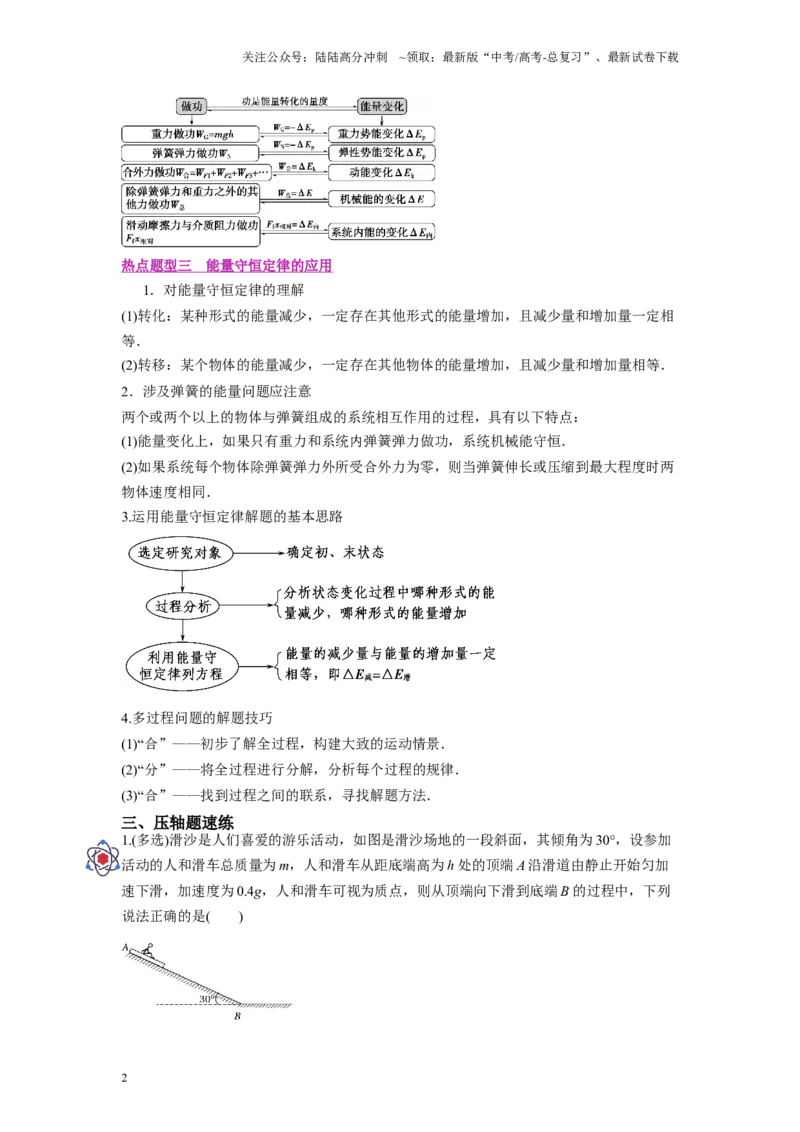 《压轴题06功能关系能量守恒定律（原卷版）_04-物理-高考总复习_二轮复习_2024年_2024年高考物理二轮复习高频考点追踪与预测（新高考专用）_重点压轴》第2页预览