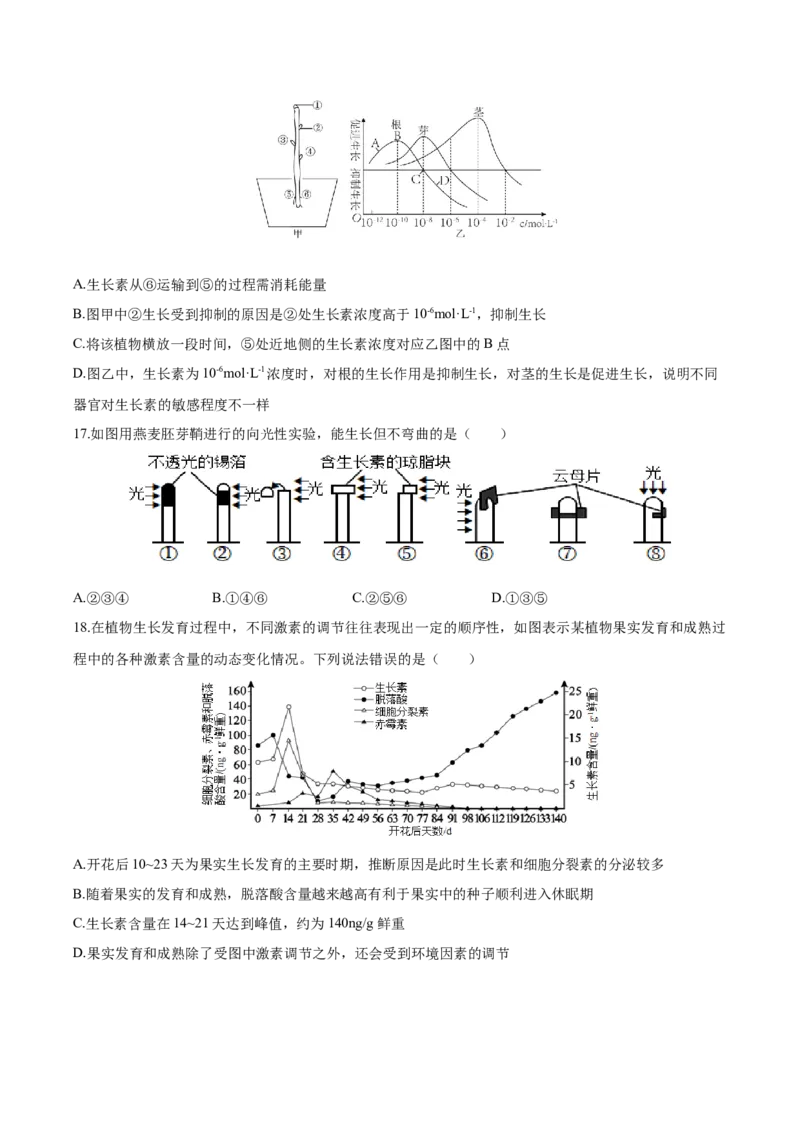 《四川省达州市第一中学校2025-2026学年高二上学期第二次月考生物试卷(含解析)_20272025-2026学年高二上学期《月考+阶段检测类试卷合集》全国多省全科（100套）》第6页预览