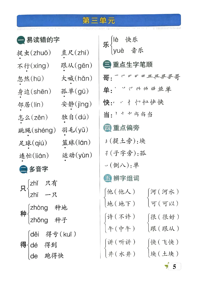 《2024春学霸单元期末标准卷1下语文-知识手册_小学学霸专题系列资料包：包括五星学霸、学霸默写、学霸作业本等资料_学霸单元期末卷2024春_学霸单元期末标准卷1年级》第7页预览