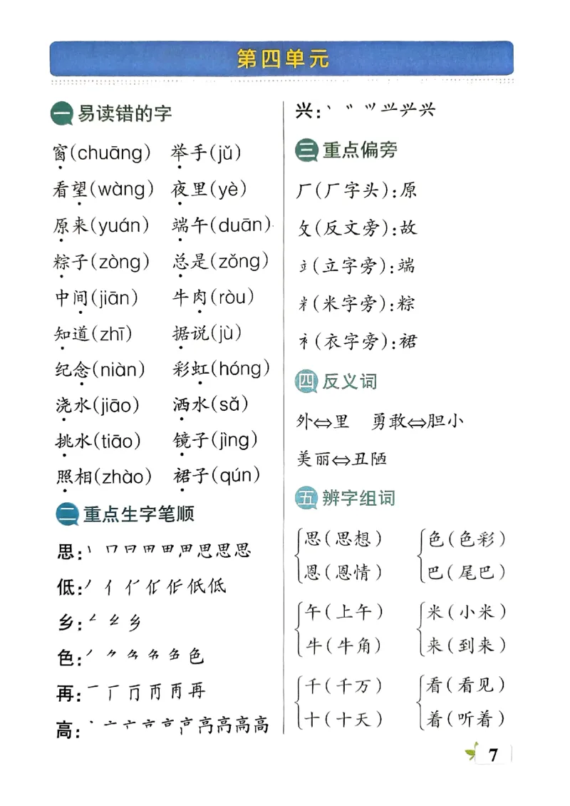《2024春学霸单元期末标准卷1下语文-知识手册_小学学霸专题系列资料包：包括五星学霸、学霸默写、学霸作业本等资料_学霸单元期末卷2024春_学霸单元期末标准卷1年级》第9页预览