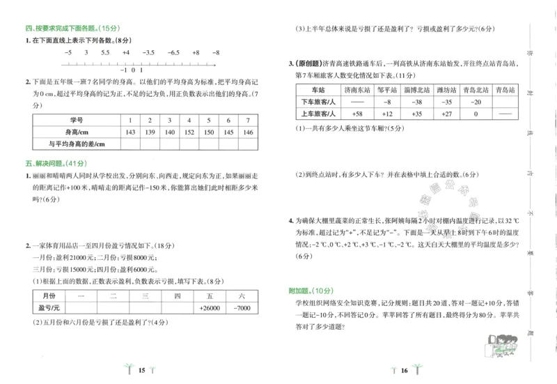 《008.24春青岛五四制数学小学学霸冲A卷四年级下册（有答案）：_小学学霸专题系列资料包：包括五星学霸、学霸默写、学霸作业本等资料_学霸冲A卷24春》第10页预览