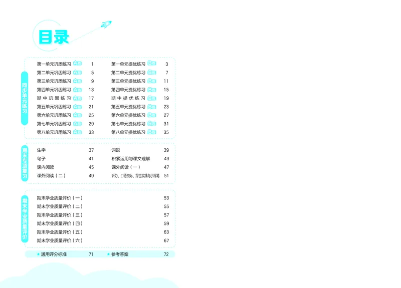《全优卷三上人教语文_1785480979811_52026秋小学《53》系列语数英_53全优卷_语文123年级上册半本》第3页预览