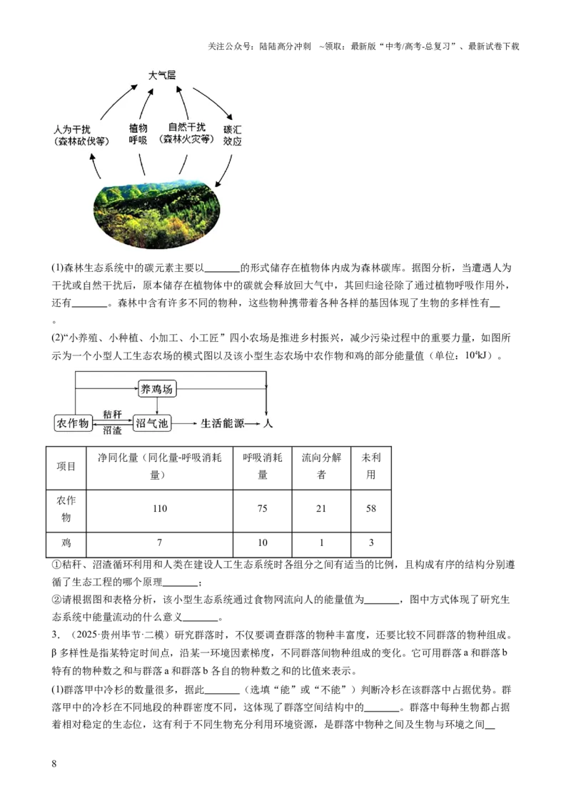 《压轴题04生物与环境（原卷版）_06-生物-高考总复习_三轮冲刺_压轴题2025年高考生物压轴题攻略》第8页预览