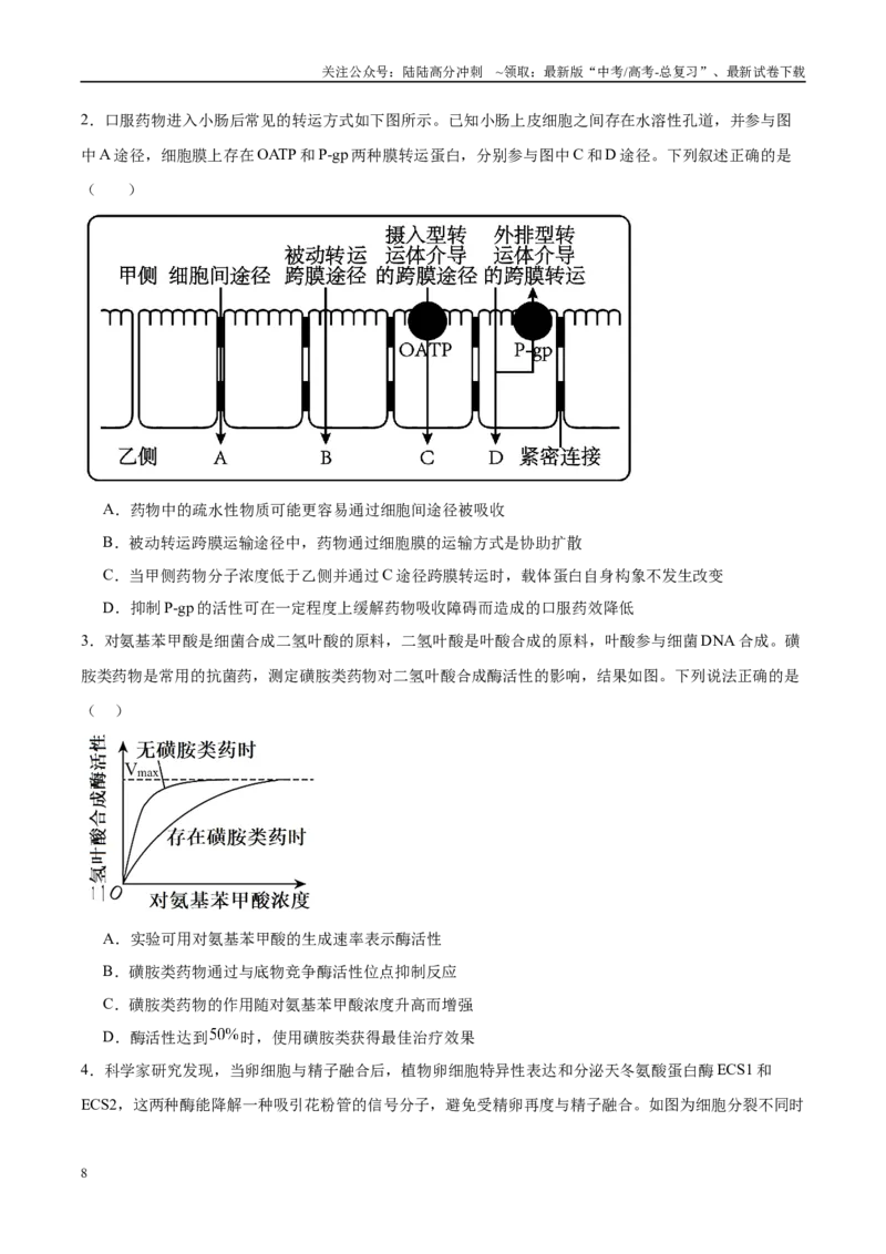 《信息必刷卷04（黑吉辽蒙专用）（学生版）_06-生物-高考总复习_专项复习_2025年_2025年高考考前必刷题（多地区）生物_2025年高考生物考前必刷卷（黑吉辽蒙专用）5套》第2页预览