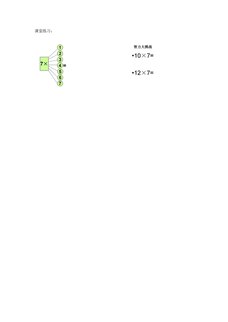 《练习_人教版小学数学1-6上优质公开课教学视频+课件+教案_人教版小学数学2上优质公开课_1.人教版数学公开课2上最新整理_6表内乘法（二）_《7的乘法口诀》刘老师1—部优》第1页预览