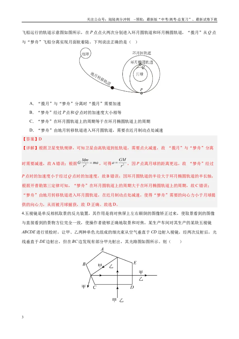 《信息必刷卷04（天津专用）（教师版）_04-物理-高考总复习_专项复习_2025年_2025年高考考前必刷题（多地区）物理_2025年高考物理考前必刷卷（天津专用）5套》第3页预览