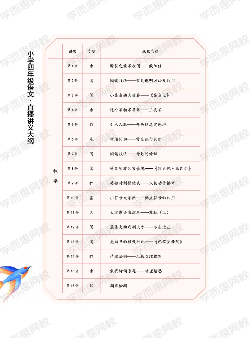 《2020秋上讲义大语文直播班四年级讲义-bac5e9193b66_小学学而思全套_四年级全套_四年级2020年暑-2021年的直播课_2020年秋季课程四年级_2020年秋季课程四年级语文》第4页预览