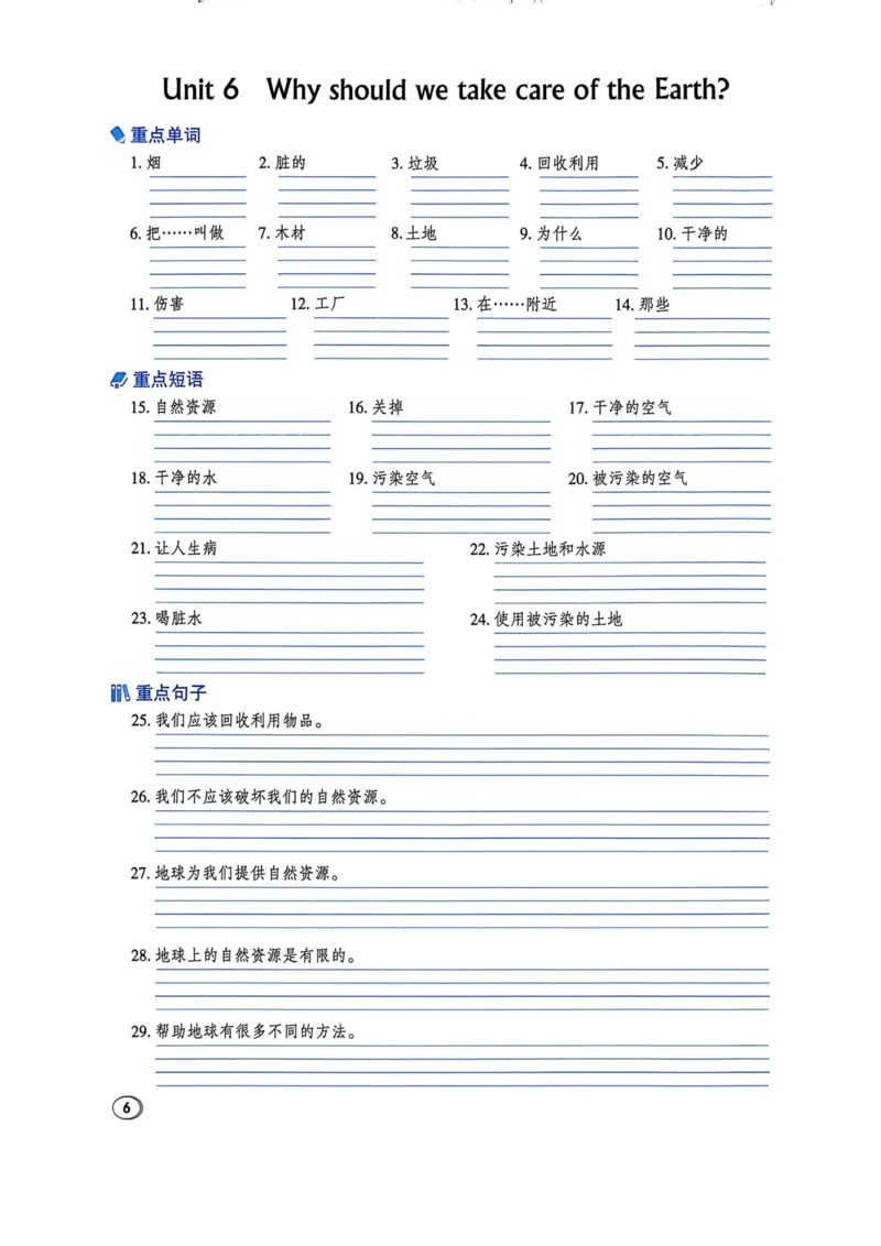 《26秋沪教牛津默写本_2026秋小学《典中点》3-6上英语（沪教）_5上》第6页预览