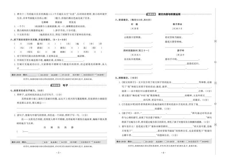 《考点梳理时习卷—人教五语下册（正文）_小学语文精品试卷合集（1-6年级下册）_《王朝霞试卷》》第2页预览