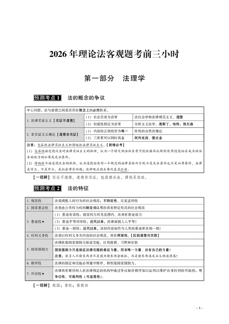 《2026齐贤法考客观题考前三小时理论法-陈璐琼_2026法考客观_齐--X_052026QX考前聚焦_01视频+讲义2026齐贤客观考前聚焦理论法-陈璐琼》第3页预览