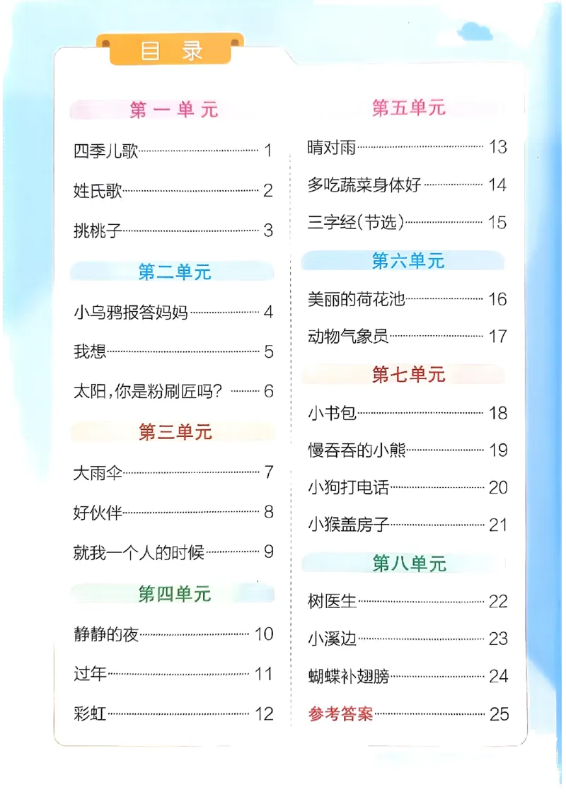 《2024春学霸冲A卷1下语文-同步阅读_小学学霸专题系列资料包：包括五星学霸、学霸默写、学霸作业本等资料_学霸冲A卷24春_学霸冲A卷1年级》第2页预览