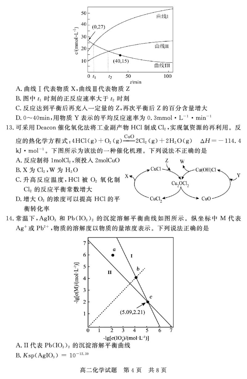 《山东省济宁市兖州区2025-2026学年高二上学期期中质量检测化学试卷(PDF版)_20272025-2026学年高二上学期《期中考试试卷合集》全国多省全科(78套)》第4页预览