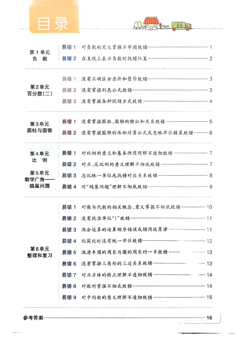 《2024春学霸作业本6下数学（人教）易错通关_小学学霸专题系列资料包：包括五星学霸、学霸默写、学霸作业本等资料_学霸作业本》第2页预览