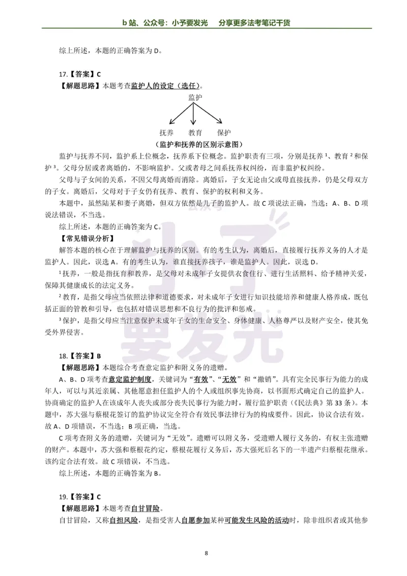 《26法考孟献贵民法每日一题解析版公众号：小予要发光(2)_2026法考客观_其他_26法考每日一题搜集汇总_26法考每日一题合集持续更新-小予要发光》第8页预览