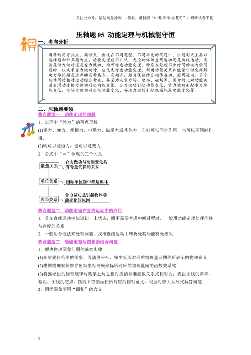 《压轴题05动能定理与机械能守恒（原卷版）_04-物理-高考总复习_二轮复习_2024年_2024年高考物理二轮复习高频考点追踪与预测（新高考专用）_重点压轴》第1页预览