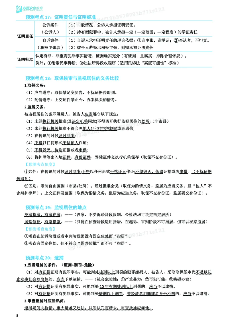 《26ZH考前聚焦-刑诉法左宁_2026法考客观_众-H_1926ZH考前聚焦_00讲义》第9页预览