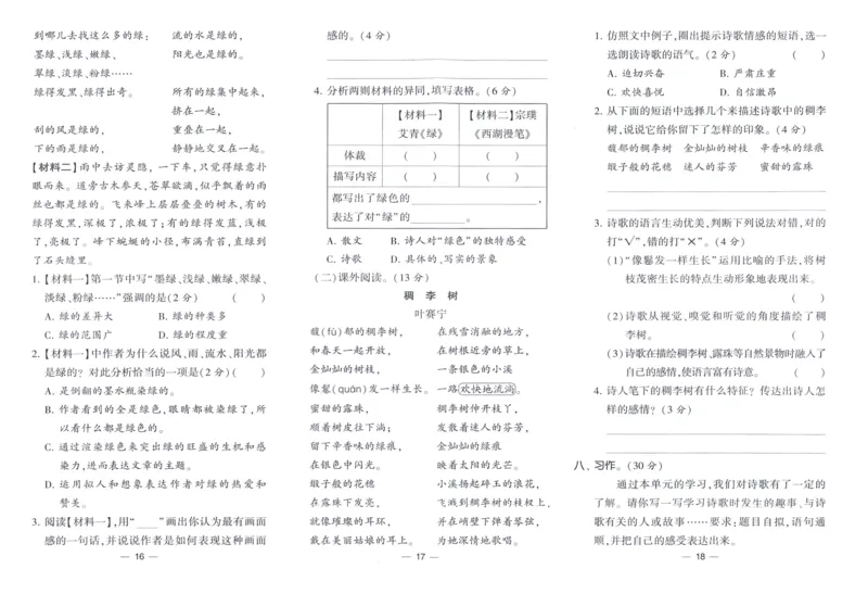 《2024春四星学霸提高班达标测评卷语文4下_小学学霸专题系列资料包：包括五星学霸、学霸默写、学霸作业本等资料_学霸提高班2024春_4年级》第7页预览