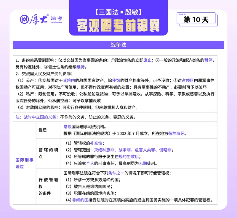 《客观题考前锦囊带背合集-三国法殷敏_2026法考客观_厚-D_1526HD考前带背_26HD殷敏老师三国法考前带背完结（附考前锦囊带背合集+必做4题）》第10页预览