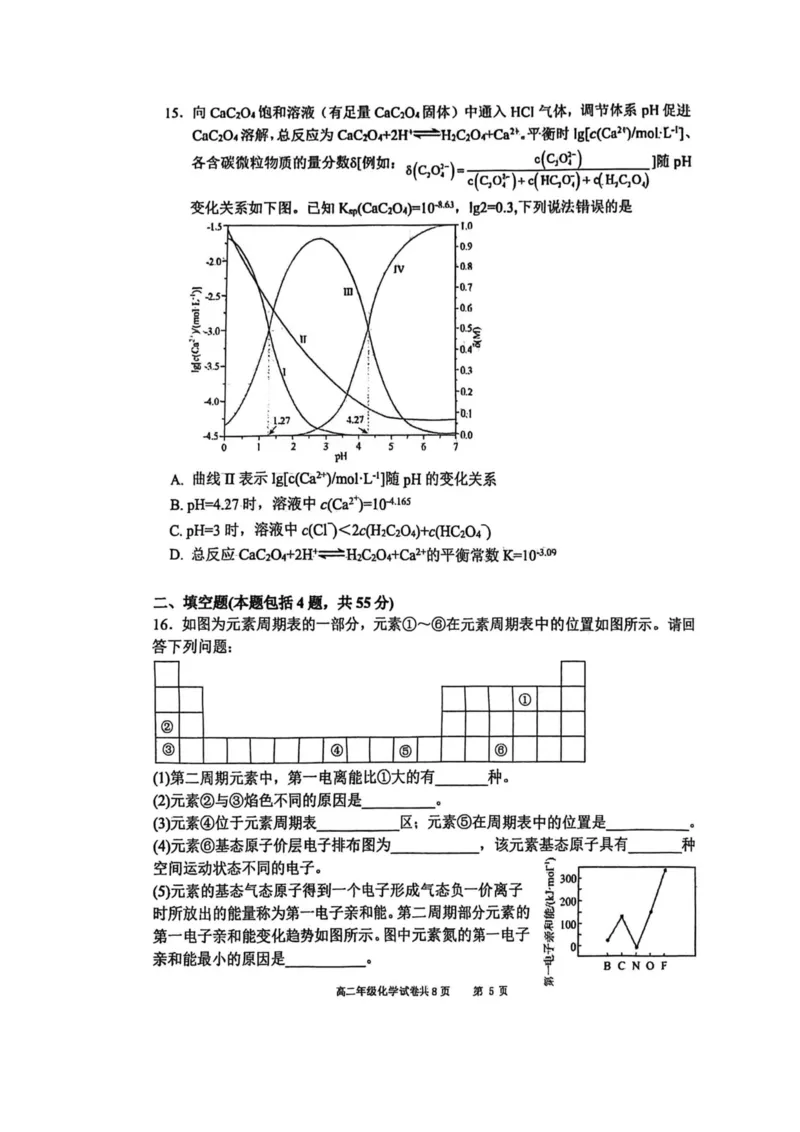 《辽宁省大连市第八中学2025-2026学年高二上学期12月月考化学试卷答案_2026年高二《月考+期中考+阶段性检测真题合集》全国各省全科无水印》第5页预览