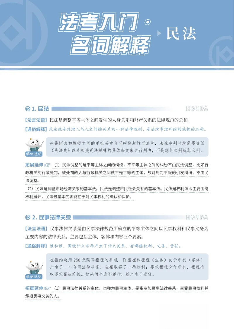 《民法名词解释-可搜索_2026法考客观_厚-D_2026HD名词解释合集视频+讲义_OCR讲义+视频2026厚大法考名词解释-民法崔红玉》第1页预览