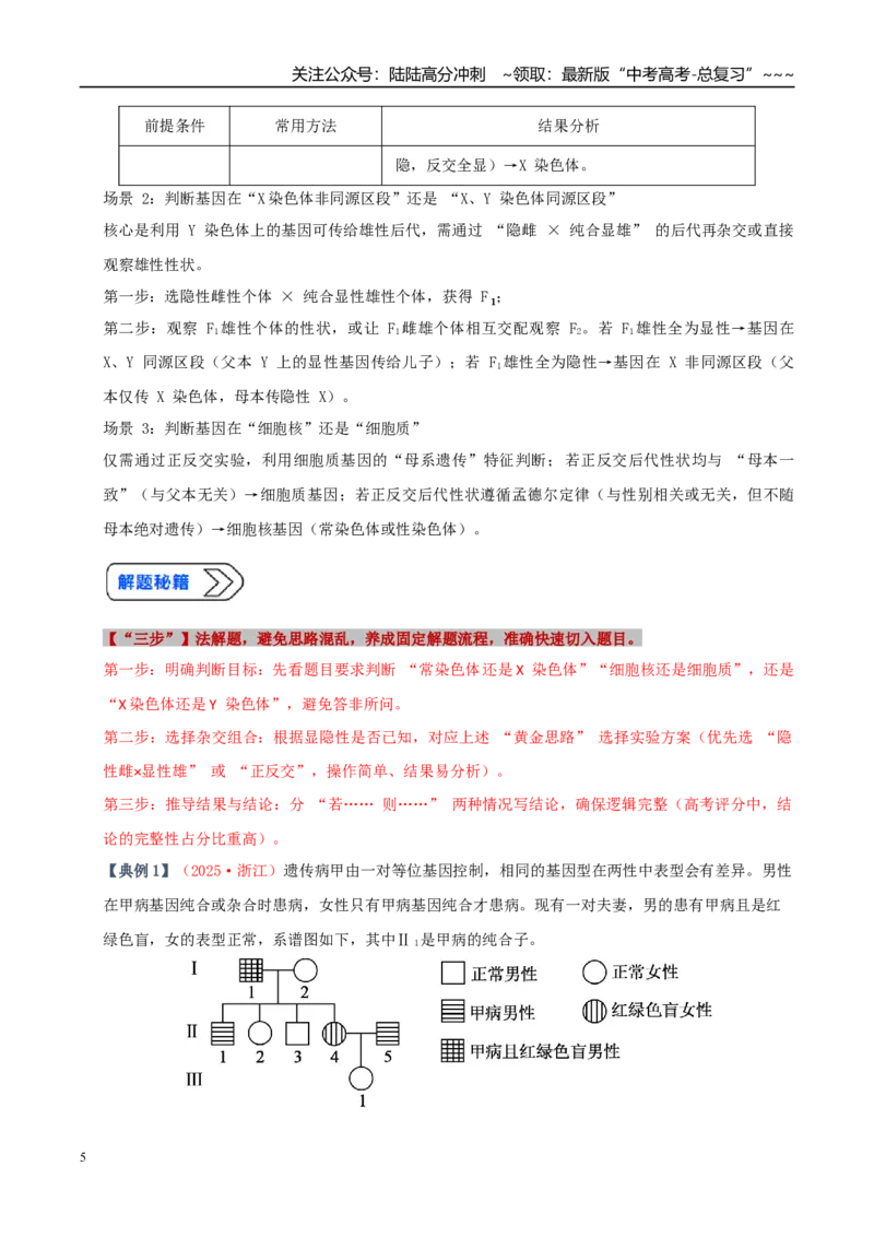 《培优专题09基因定位（高效培优讲义）（学生版）_06-生物-高考总复习_一轮复习_2026年-生物高考一轮复习_2026年高考生物一轮复习讲义+练习+课件（新教材新高考）-G55_2026版_一轮培优提升》第5页预览