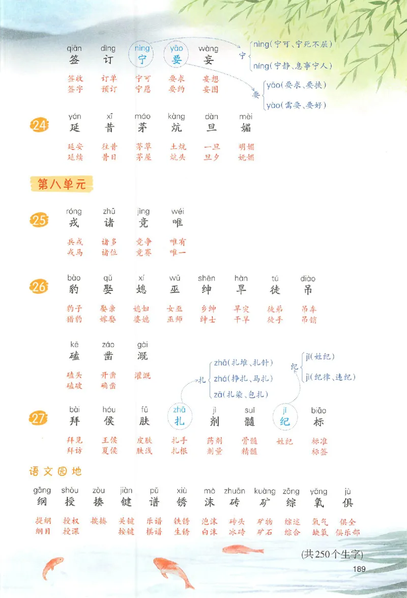 《4年级上册语文课后生字组词25秋_2025秋小学语数英热门学习资料合集》第6页预览