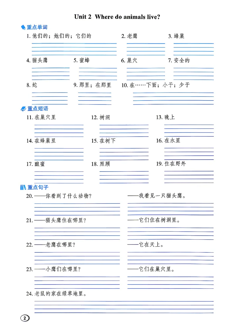 《基础默写本_2026秋小学《典中点》3-6上英语（沪教）_4上》第4页预览