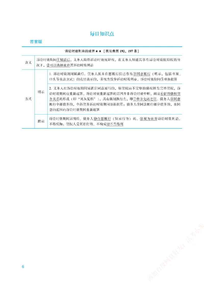 《每日知识点填空汇总-民法_2026法考客观_众-H_2026法考系统强化（内部）合集_00.配套资料(含知识点汇总)_05.知识点汇总》第6页预览