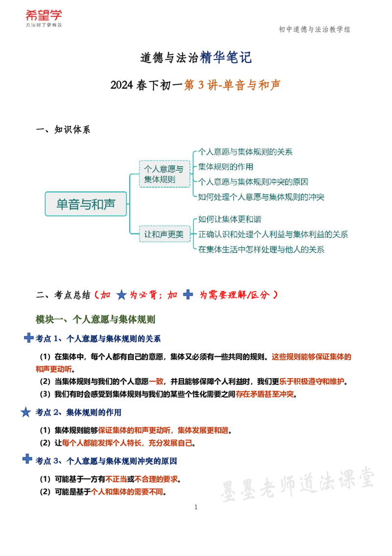 《初一政治春下跟课笔记-第3讲-22de84c7f718_学而思初中1年级_2024春下初一_初一政治培训班（春下·全国版·A+）_讲义及拓展资料》第1页预览