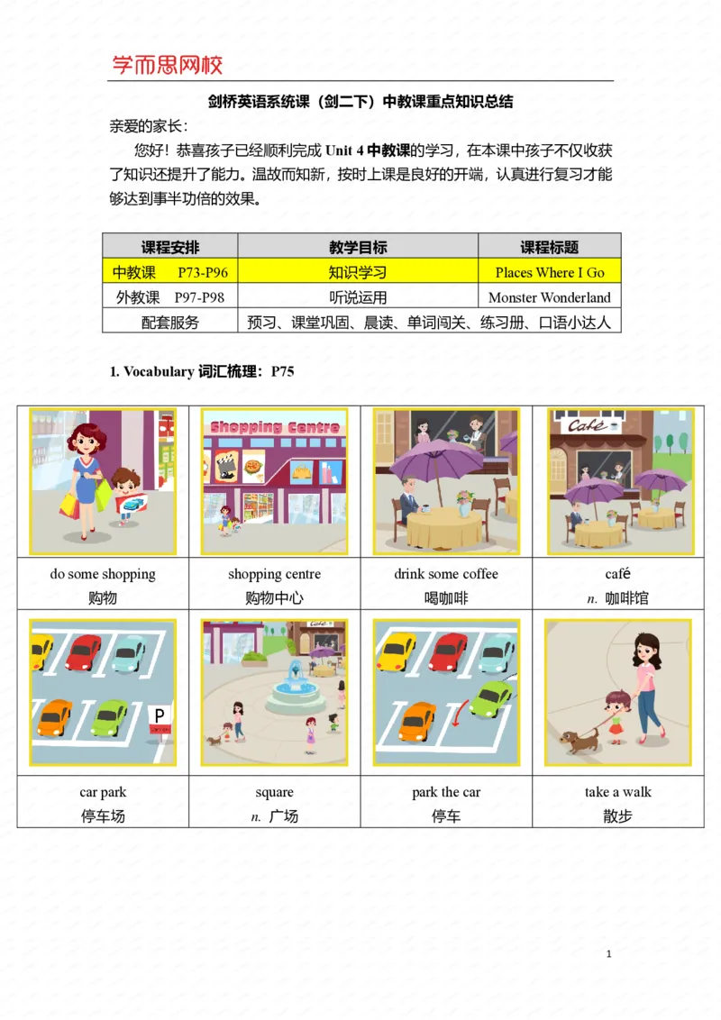 《Unit4中教课重点知识总结-3ba55b195506_小学学而思全套_二年级全套_二年级直播课程_2021年寒假课程二年级_2021寒剑桥英语系统课(剑二下)韩淑娇更新完_资料》第1页预览