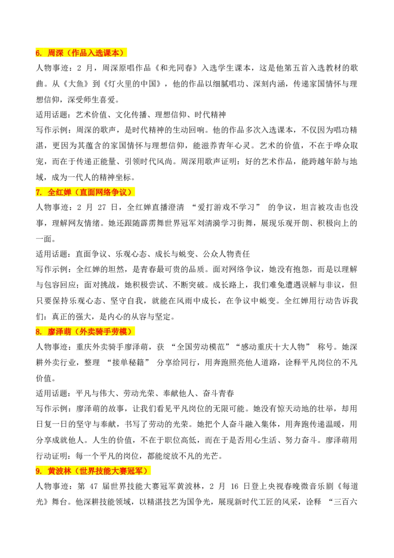 《实用作文素材积累37（《人民日报》闪光金句+2月份热点作文素材1）（全国通用）_专项复习_2026年-语文专项复习_242026年高考语文作文实用素材积累与运用（全国通用）》第8页预览