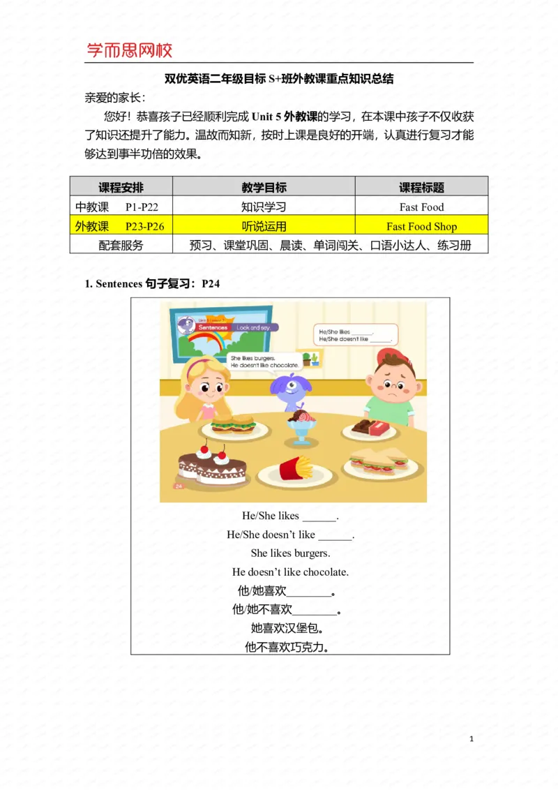 《外教知识总结-ca3ea938e367_小学学而思全套_二年级全套_二年级直播课程_2020年秋季课程二年级_2020秋二年级双优英语s+班吕平_第5讲》第1页预览