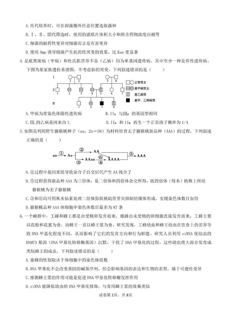 《重庆市渝东九校联盟2025-2026学年高二上学期期中联合性诊断测试生物试卷(图片版含答案)_2026年高二《月考+期中考+阶段性检测真题合集》全国各省全科无水印》第2页预览