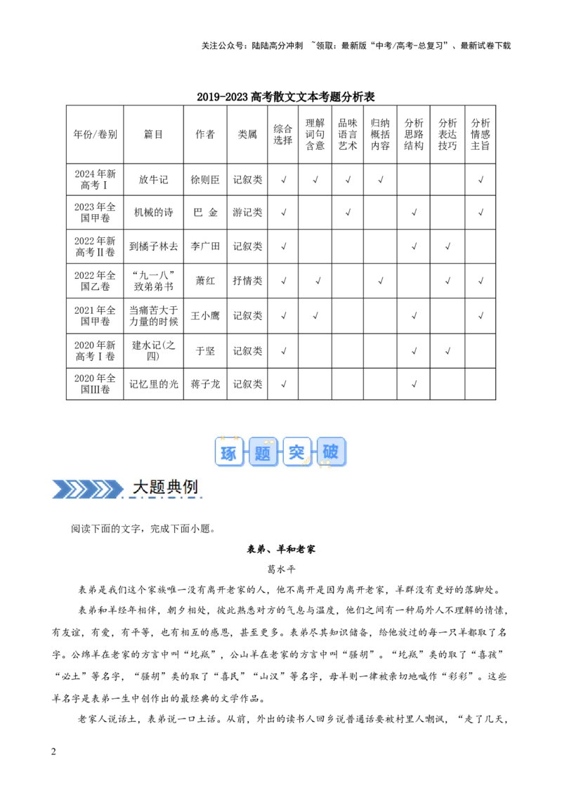 《大题02文学类文本（散文）阅读（原卷版）_三轮冲刺_大题精做冲刺2025年高考语文大题突破+限时集训（新高考通用）》第2页预览